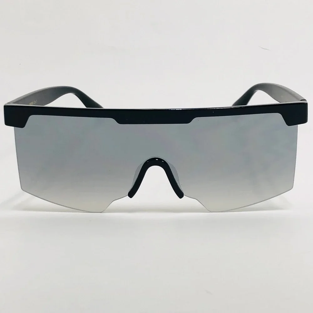Sunglasses Silver Mirrored Lens Large Star Accents‎ Fashion Sporty Street Wear